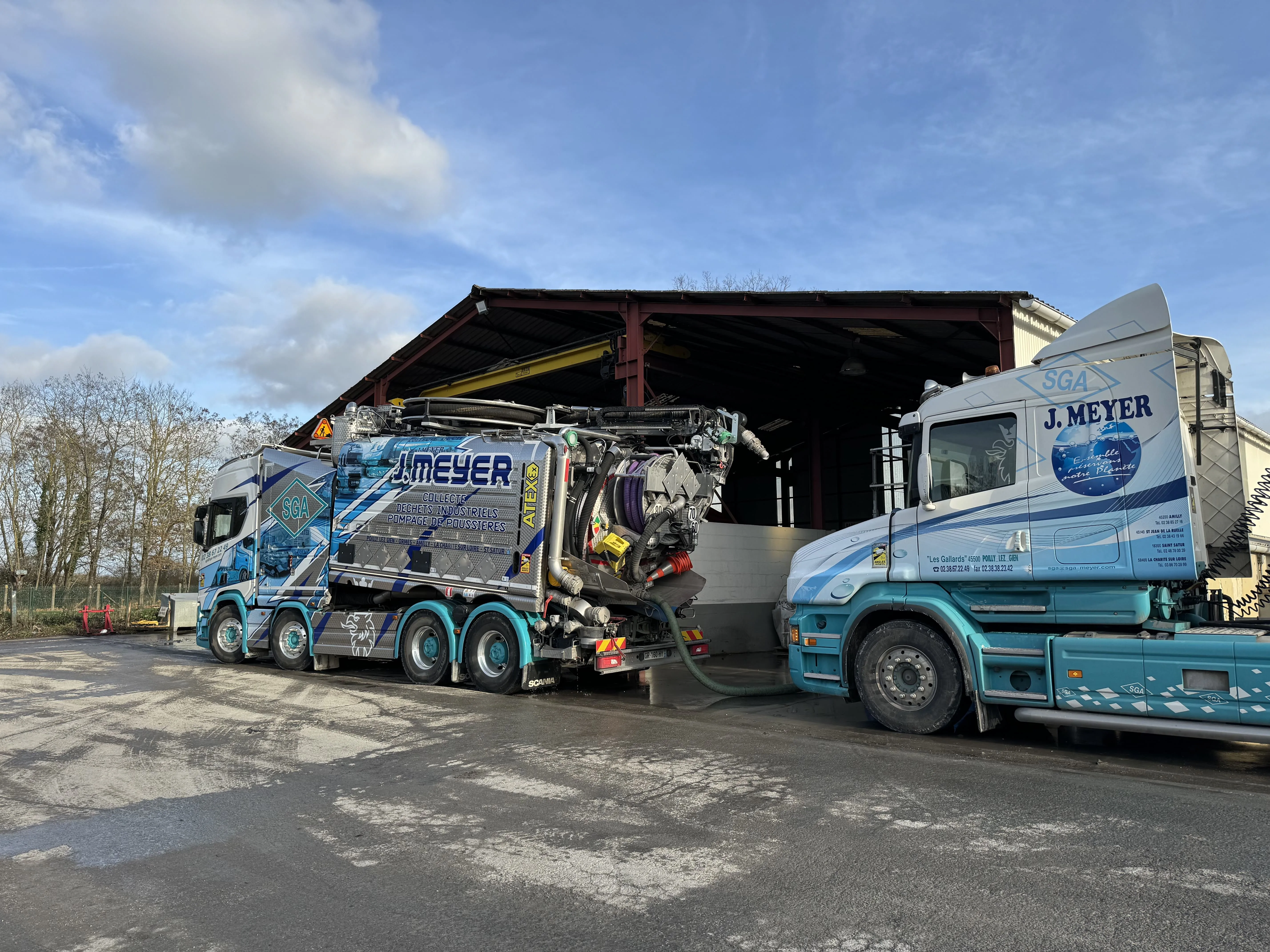Camions hydrocureurs SGA J.Meyer en intervention